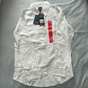 White Linen Button down top